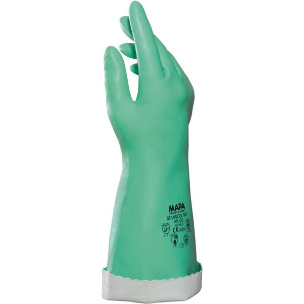 Mapa AK22 Stanslov Knit-Lined Nitrile Gloves, 14in L, Med Weight, Size 8 34381048